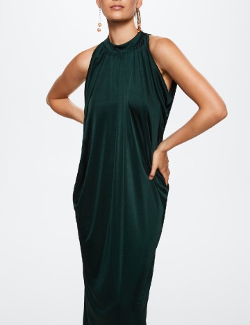 Rochie lunga Mango, verde inchis