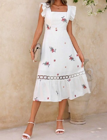 Rochie medie SHEIN, alb