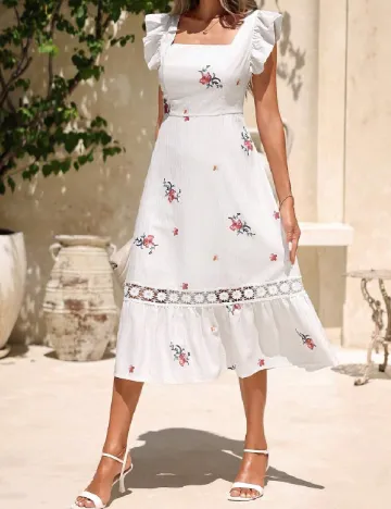 Rochie medie SHEIN, alb