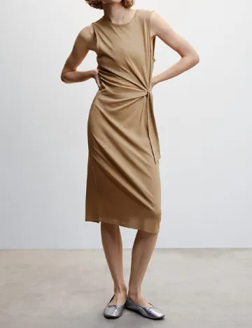 Rochie medie Mango, maro deschis