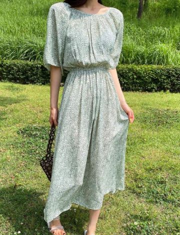 Rochie lunga Dazy, verde