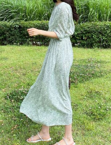 Rochie lunga Dazy, verde