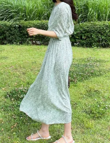 Rochie lunga Dazy, verde