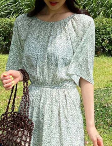 Rochie lunga Dazy, verde