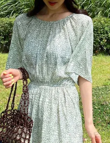 Rochie lunga Dazy, verde
