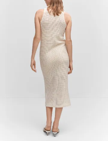 Rochie medie Mango, ecru