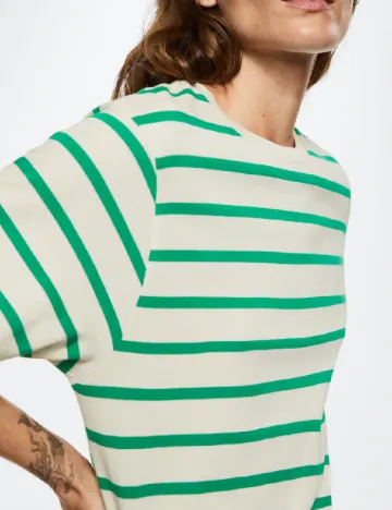 Rochie scurta Mango, ecru/verde