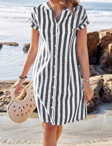 Rochie scurta Emery Rose, gri