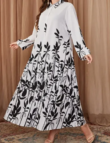 Rochie lunga SHEIN CURVE, alb/negru