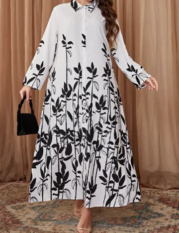Rochie lunga SHEIN CURVE, alb/negru