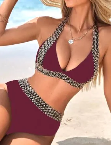 Costum de baie SHEIN, visiniu
