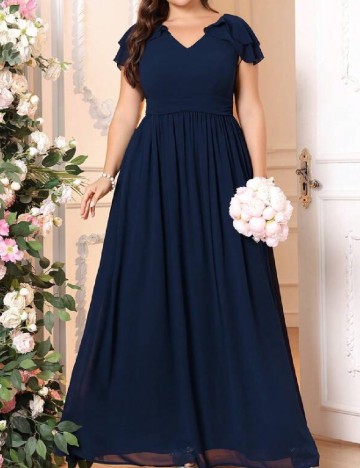 Rochie lunga SHEIN CURVE, bleumarin