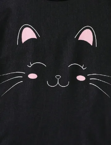 Pijama Shein Kids, negru/roz