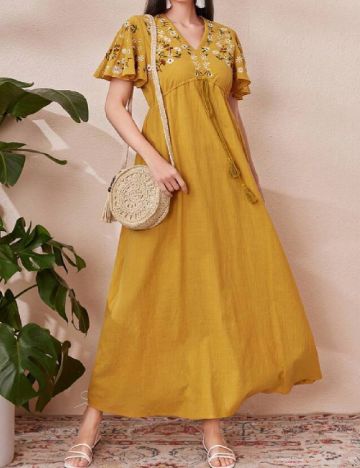 Rochie lunga SHEIN, mustar