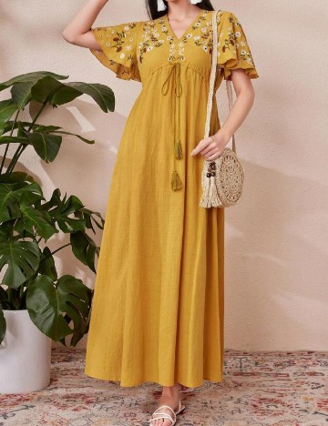 Rochie lunga SHEIN, mustar
