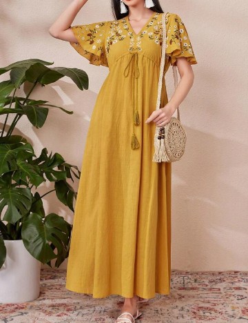 Rochie lunga SHEIN, mustar