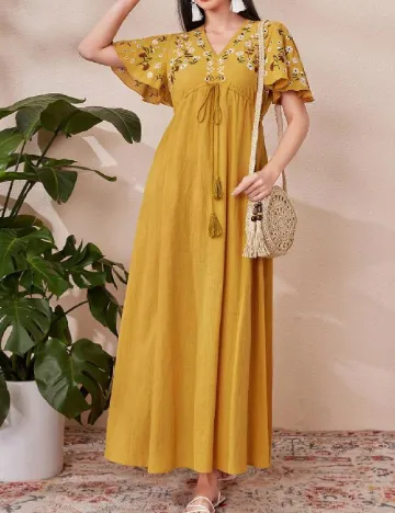 Rochie lunga SHEIN, mustar
