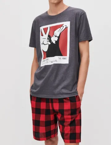 Pijama Reserved, gri/rosu