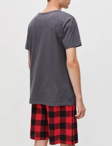 Pijama Reserved, gri/rosu