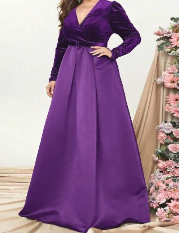 Rochie lunga Faeriesty Plus Size, mov