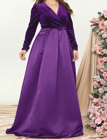 Rochie lunga Faeriesty Plus Size, mov