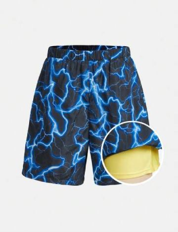 Short de baie Shein Kids, albastru