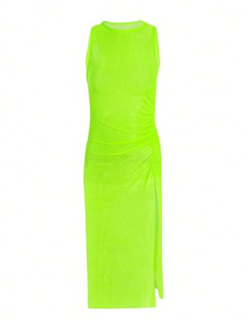 Rochie de plaja SHEIN, verde neon
