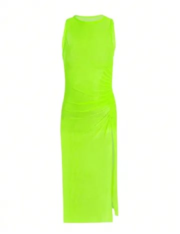 Rochie de plaja SHEIN, verde neon