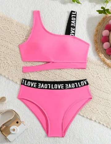 Costum de baie Shein Kids, roz