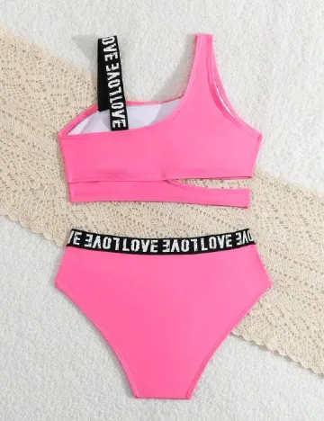 Costum de baie Shein Kids, roz