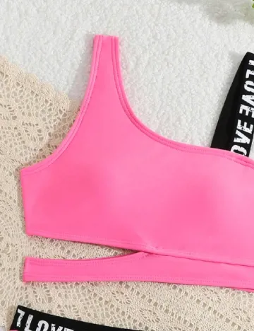 Costum de baie Shein Kids, roz