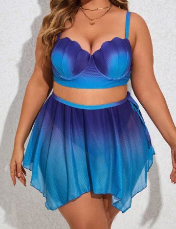 Costum de baie SHEIN CURVE, albastru