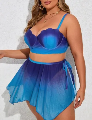 Costum de baie SHEIN CURVE, albastru