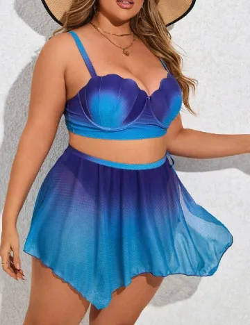 Costum de baie SHEIN CURVE, albastru