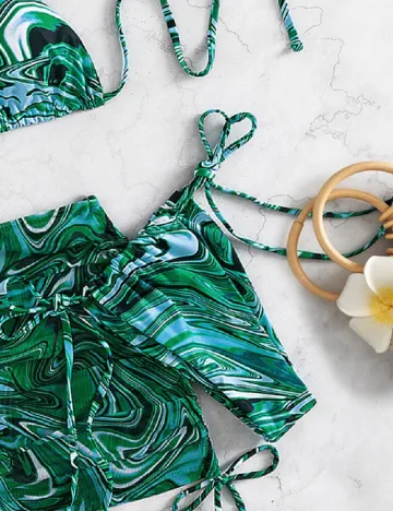Costum de baie SHEIN, verde
