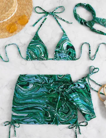 Costum de baie SHEIN, verde