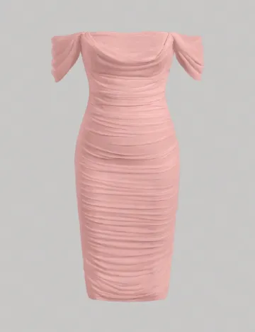 Rochie scurta SHEIN CURVE, roz pudra