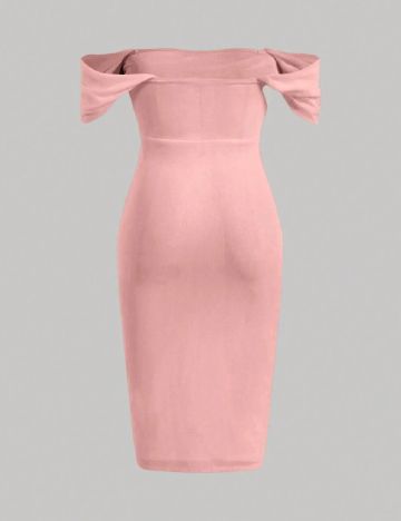 Rochie scurta SHEIN CURVE, roz pudra