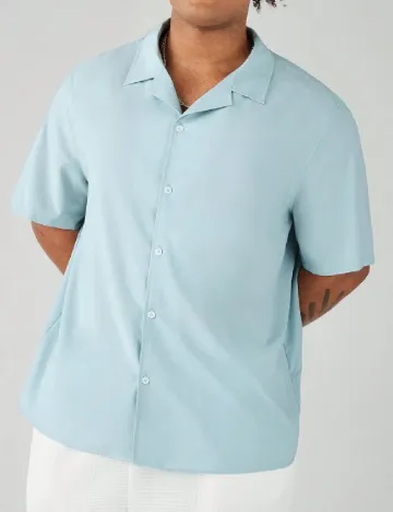 Camasa SHEIN Plus Size Men, turcoaz