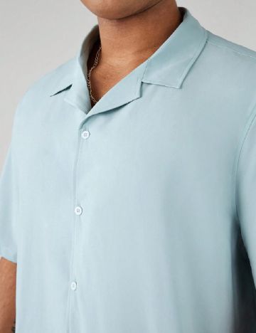 Camasa SHEIN Plus Size Men, turcoaz