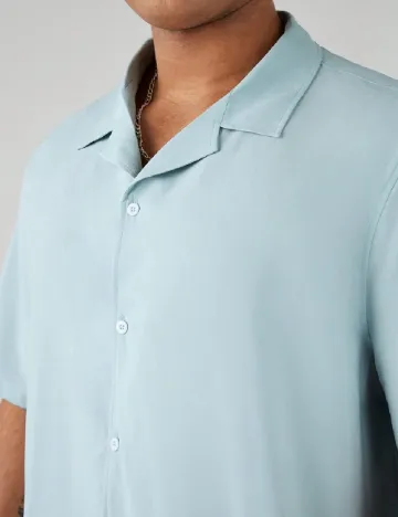 Camasa SHEIN Plus Size Men, turcoaz