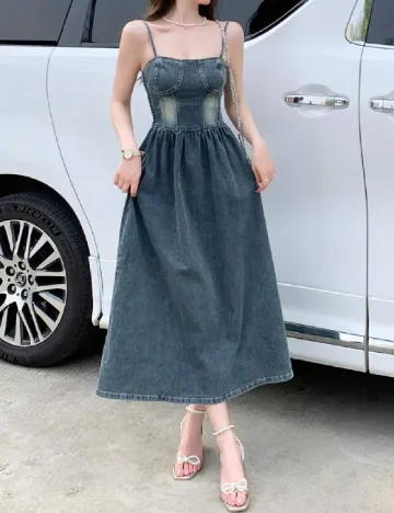Rochie medie Dazy, albastru