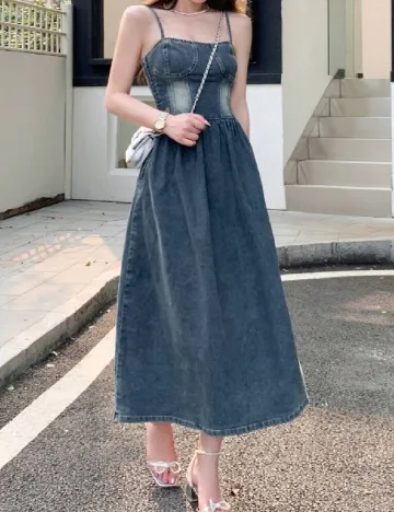 Rochie medie Dazy, albastru