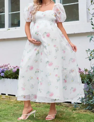 Rochie medie SHEIN Maternity, alb