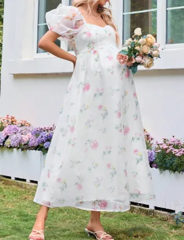 Rochie medie SHEIN Maternity, alb