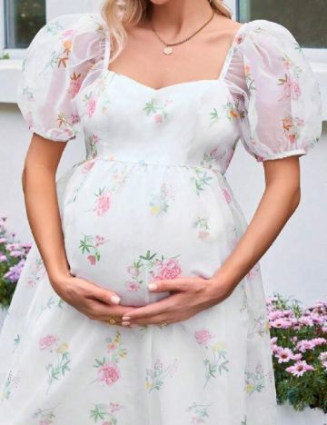 Rochie medie SHEIN Maternity, alb