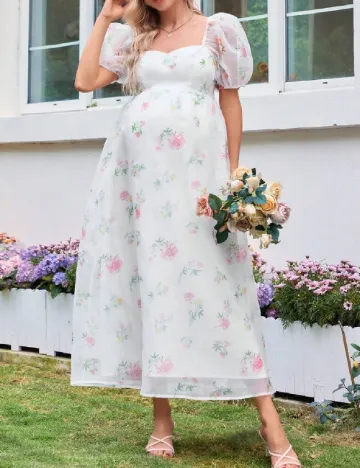 Rochie medie SHEIN Maternity, alb