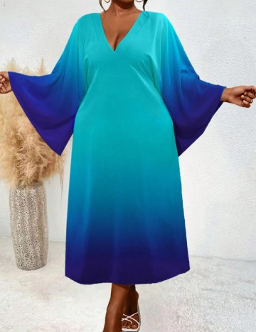 Rochie medie SHEIN CURVE, albastru