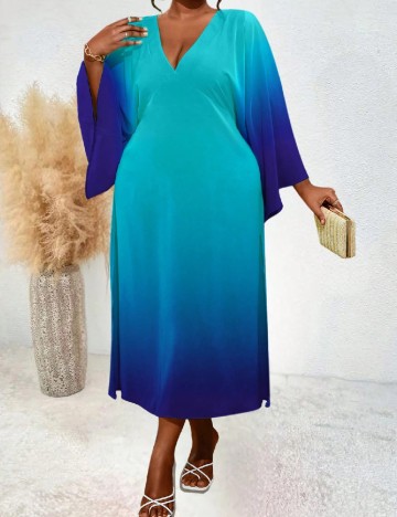 Rochie medie SHEIN CURVE, albastru
