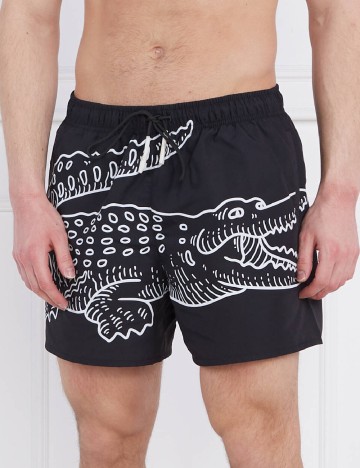 Short de baie Lacoste, negru